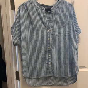 J Crew mercantile blue/white top size large